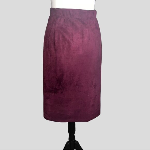 Slinky Brand Faux Suede Elastic Waist Pull On Pencil Skirt Size Medium - Picture 1 of 5